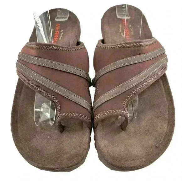 Merrell Bracken sandals size 7 38 brown toe ring walking outdoors gorpcore - Picture 1 of 12